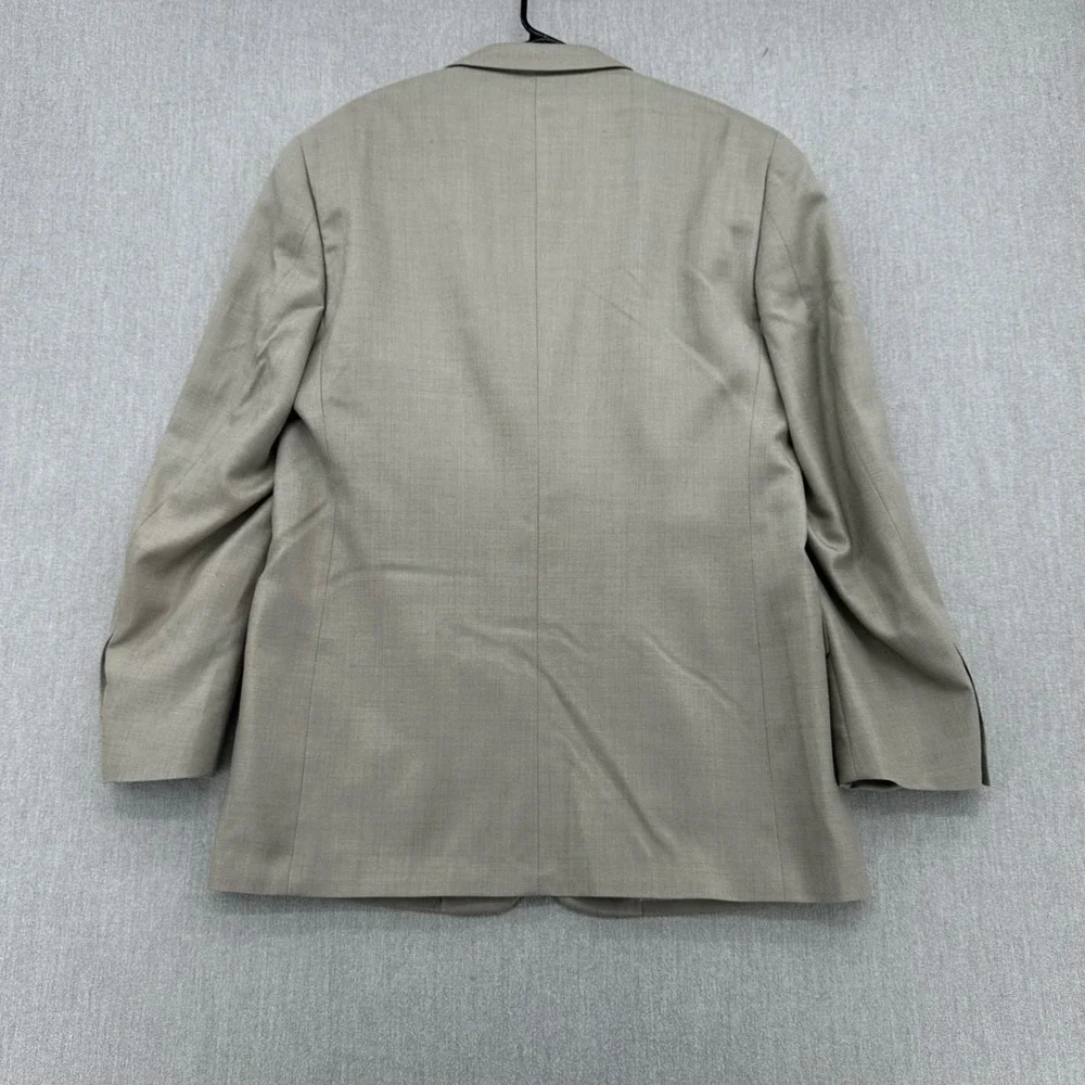 Alfani Blazer Mens 42L Beige Silk Wool Blend 3 Button Tailored Sport Coat